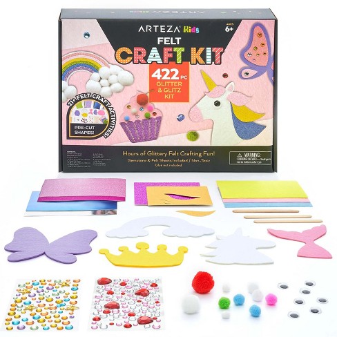 Arteza Kids Felt Craft Kit, Glitter & Glitz