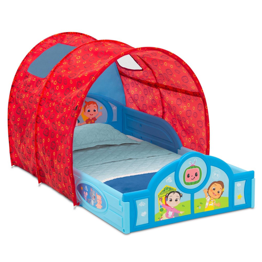 Photos - Bed Frame Delta Children CoComelon Sleep and Play Toddler Bed with Tent