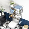 GustoWave Over The Toilet Storage Cabinet, Metal Bathroom Organizer with Paper Holder & Hooks, No Drill Floor Standing, Space Saver, White - 2 of 4