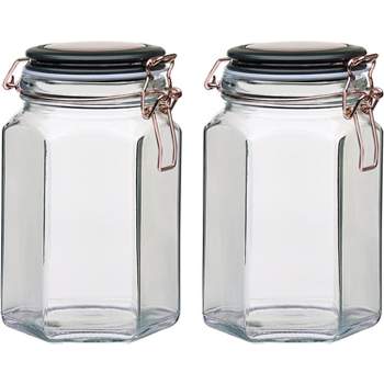 Amici Home Glass Hermetic Preserving Canning Jar Italian, Airtight Hinged  Clamp Clasp Lid, Storing And Canning Uses, Clear, 2-piece,145 Oz 1.1 Gallon  : Target