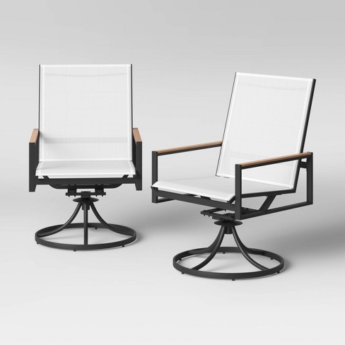 Henning 2pk Swivel Patio Rocking Chairs, Patio Furniture With Swivel Rocker Chairs