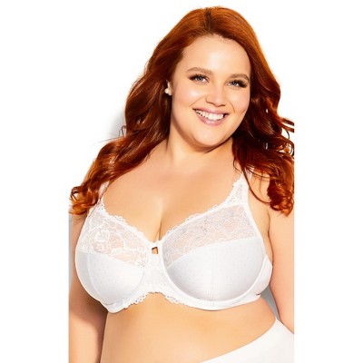 Collections Etc Front Hook Closure Exquisite Form Support Bra 48dd White  Full Coverage Bras : Target