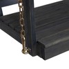 NAYSAYE Patio Swing Acacia Wood Porch Swing with Slatted Backrest for Outdoor Relaxation, Dark Gray, 25.25"*22"*37.48" - 4 of 4