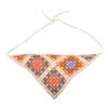 Unique Bargains Flowers Grid Knitted Triangle Bandana Black Beige 2 Pcs - 4 of 4