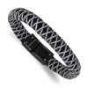 Chisel Stainless Steel Brushed Black IP-plated and Grey Nylon 8.5" Bracelet - 2 of 4