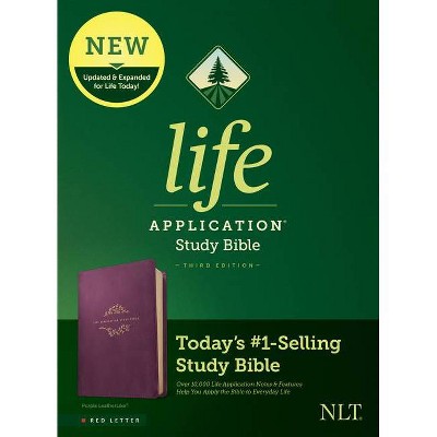 NLT Life Application Study Bible, Third Edition (Red Letter, Leatherlike, Purple) - (Leather Bound)