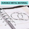 Unique Bargains Metal Loose Leaf Bundle Book Rings Keyrings 2.2" Outside Dia Silver Tone 4 Pcs - 3 of 4
