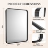 FURNIinspire Decorative Wall Mirrors Bathroom Vanity Mirror, Hanging Mirror With Aluminum Alloy Frame, Anti-Rust, Tempered Glass, Black, 22"*30" - 3 of 4