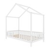 Okak Twin/Full Kids Floor House Bed Frame with Roof Design & Canopy,Modern Montessori Platform Bed,No Box Spring Needed - 4 of 4