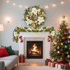 6FT Christmas Garland with Lights,Prelit Artificial Garland for Mantle with Timer 20 LED Lights Magnolia Gold Ornaments,for Stairs Railing Decoration - 3 of 4