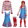 Joyfy Halloween Creepy Doll Costume for Kids Girls, Killer Doll Outfit with Top& Dress& Socks for Halloween Cosplay Dress Up Party, L - 2 of 4
