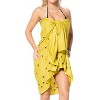 LA LEELA Women's Beachwear Summer Bikini Wraps Beach Wrap Swim Cover Up Swimwear Skirt Bathing suit Sarong Coverups for Women One Size Yellow, Solid - 2 of 4