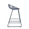 QingMoon Wire Bar Stool, Tall Counter Height Bar Chair, Navy Blue Steel with Round Back Design and Metal Footrest for Kitchen Island and Pub, 1Pcs - 4 of 4