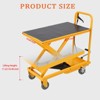 Hydraulic Lift Table Cart, 1100lbs Capacity, No-Slip Pad, Manual Single Scissor Lift Table, for Material Handling and Transportation - 2 of 4