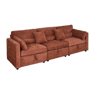 Modern Minimalist Cream Two-Seater Sofa - 1 of 4