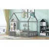Full Wood House Bed, Fence, Door - Gray - 3 of 3