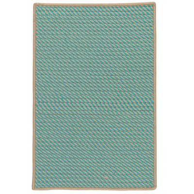 Colonial Mills Point Prim Braided Rug, Teal 4'x6', Rectangle Shape