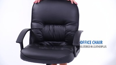 High Back Leather Plus Chair Black - Boss Office Products : Target