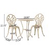 Christopher Knight Home Nassau Outdoor Vintage Style Cast Aluminum Bistro Set with Tulips - 3 of 4
