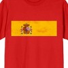Spain flag on Red Ground Adult Crew Neck Short Sleeve T-shirt - 2 of 4