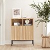 Garvee Light Oak Buffet Cabinet Sideboard with Adjustable Shelves and Metal Legs ¨C Modern Industrial Storage for Dining, Living, Foyer, Oak - 3 of 4