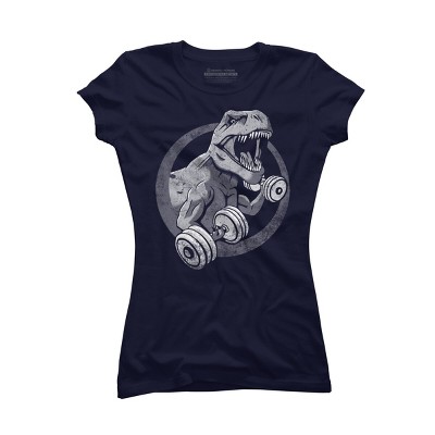 Junior's Design By Humans T-Rex Can Lift Dumbells By Snazzygaz T-Shirt