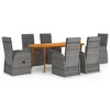 vidaXL Patio Lounge Set 8 Piece Sectional Sofa with Cushions Solid Wood Pine - 79.1" Table Length 6 - 2 of 4