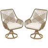 Outsunny Outdoor Patio Swivel Chairs Set of 2, Rattan Patio Dining Chairs with Soft Cushions and Metal Frame for Backyard, Lawn, Porch, Garden, Khaki - 4 of 4