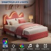 Full Platform Bed for Kids, Adjustable Boucle Headboard, Storage Drawer, Lamb Fleece Upholstery, Wooden Slats, No Box Spring, Pink - 4 of 4