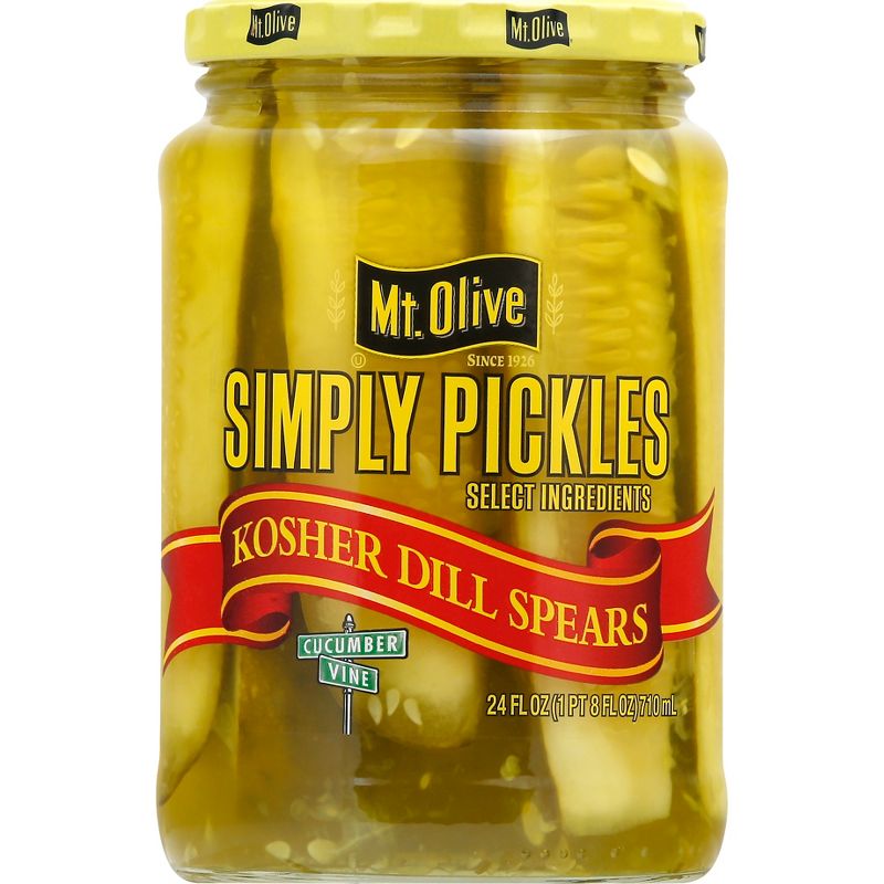 Mt. Olive Simply Pickles Kosher Dill Spears - 24 fl oz, 1 of 5
