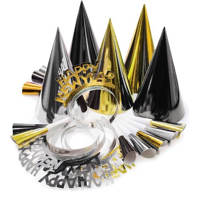 Gold and Silver New Year's Eve Party Kit Black