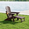 WestinTrends Malibu Folding Adjustable Adirondack Chair with Retractable Ottoman and Cup Holder, Weathered Wood - 2 of 4