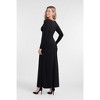 Women's S3 Sculpting Shirred V-Neck Long Sleeve Solid Maxi Dress - 2 of 3