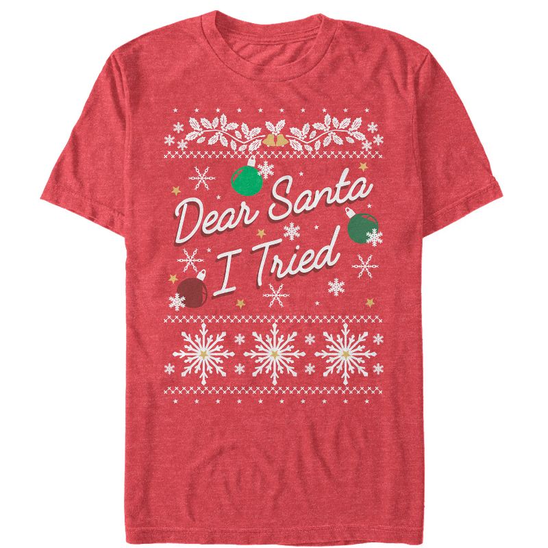 Men's Lost Gods Christmas Dear Santa I Tried T-Shirt, 1 of 5
