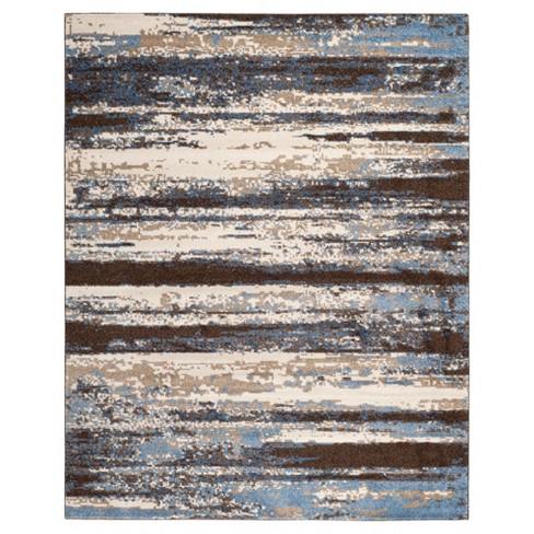 Rolland Area Rug Cream Blue 8 9 X12, Cream Brown And Blue Rug