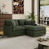 Modular Corduroy Deep Seat L-Shaped Sectional Sofa with 4 Pillows and Removable Ottoman for Living Room, Bedroom, or Apartment - 3 of 4