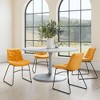 Dining Chair 31.1"H Yellow – Tufted Velvet Seat & Powder-Coated Steel, Modern Glam (Set of 2) By Zuo Modern - 3 of 4