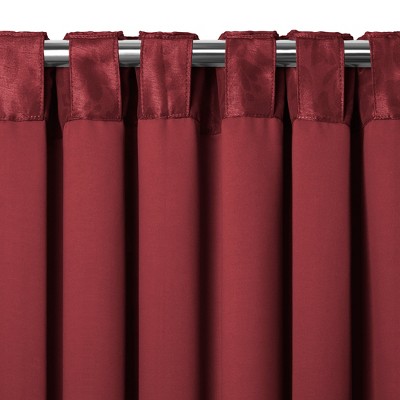 Rouge Red Floral Damask Blackout Window Curtain Panel - 52" x 95"