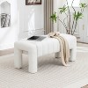 SEYNAR Modern Glam Teddy Velvet Fabric Rectangle Ottoman - 2 of 4