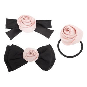 Unique Bargains Elegant Flower Hair Ties for Home Pink 3 Pcs - 1 of 4