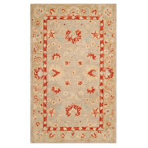 Ivory/Green Floral Tufted Accent Rug 3
