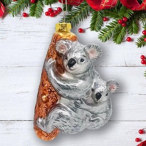 Koala Baby and Parent Glass Christmas Ornament| OrnamentallyYou - 1 of 3