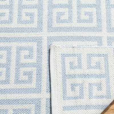 Montauk 3' x 5' Light Blue Ivory Handwoven Cotton Rug