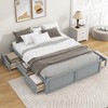Whisen Queen Size Wood Platform Bed Frame with 6 Drawers - 3 of 4
