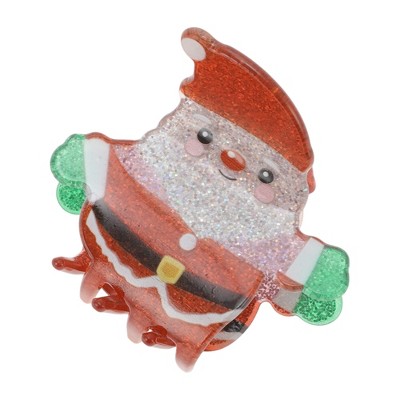Unique Bargains Christmas Hair Clips Santa Claus for Christmas 2.04"x1.97"x1.57" Green Red 1 Pc