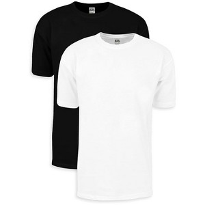 2 Pack Shaka Wear Men's Max Heavyweight Short Sleeve Crew Neck T-Shirt - Black and White - 1 of 4