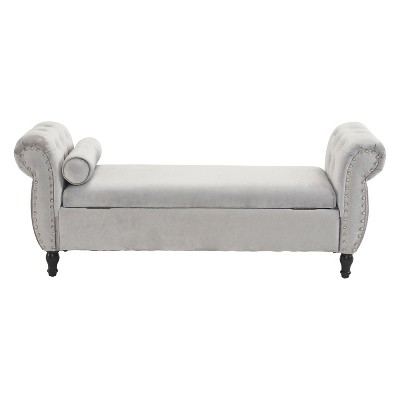 Tufted Velvet Storage Ottoman Bench - Thumbnail 2