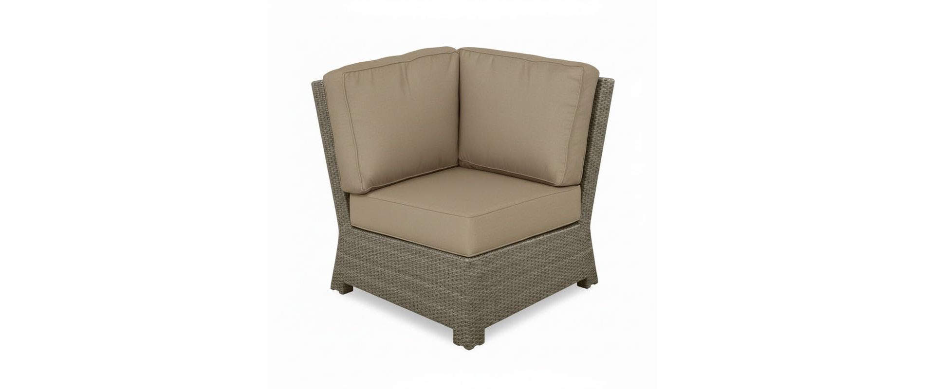 Covers & All Cabo 32.5 in Sectional Corner Chair, Willow Wicker w / Sunbrella Cushion