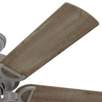 52" Quartz Grey Metal Industrial Ceiling Fan with LED Light