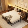 Double bed frame, pop-out letter bed frame, with locking casters, foldable, simple and lightweight assembly. - 4 of 4